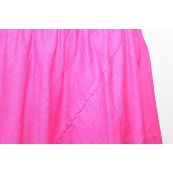 SHAMASK 100% Linen Jacket & Skirt Set Pink Size 2 3 Oversized Lagonlook Coastal - Picture 5 of 16